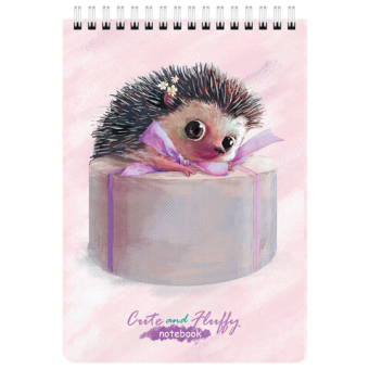 картинка Блокнот А5 (146х206 мм), 60 л., гребень, картон, клетка, BRAUBERG KIDS, "Милые зверята", 114364 от магазина МОЛТИ