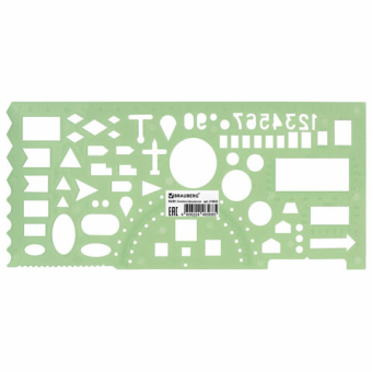 картинка Линейка офицерская 20 см BRAUBERG, зеленая, 65 тактических элементов, отливная шкала, 210833 от магазина МОЛТИ