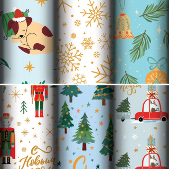 картинка Бумага упаковочная новогодняя С ЭФФЕКТАМИ (1 шт.) "Twinkle", 70х100 см, ассорти, ЗОЛОТАЯ СКАЗКА, 592612 от магазина МОЛТИ
