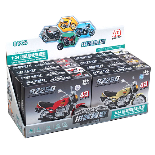 Конструктор ZD250 (8) Мотоцикл модели 1:24 4D 14+ 10295-09 13х3х16,5см