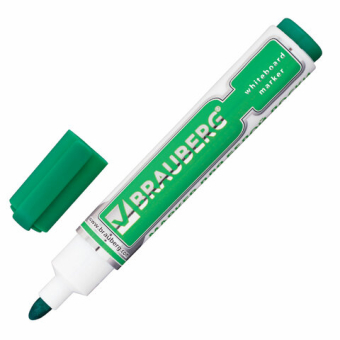 картинка Маркер стираемый для белой доски ЗЕЛЕНЫЙ, BRAUBERG "Neo", 5 мм, с клипом, 150490 от магазина МОЛТИ