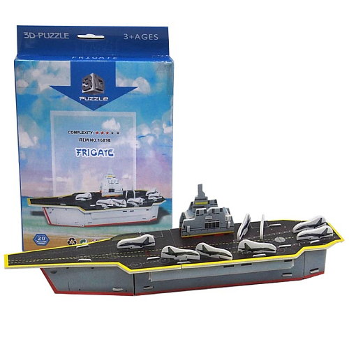 Пазл 3D 1689-B бумажный Авианосец в коробке 14,5х1х11см.PS27 (модель 20х5х12см)