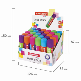 картинка Клей-карандаш BRAUBERG MIX, 9 г, PVP основа, 229071 от магазина МОЛТИ