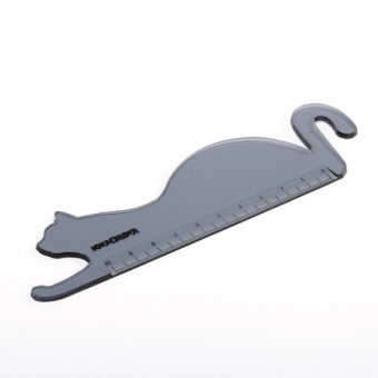 картинка Линейка пластик 10 см ЮНЛАНДИЯ "КОШКА", фигурная, тонированная прозрачная, европодвес, 210730 от магазина МОЛТИ