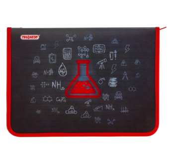 картинка Папка для тетрадей ПИФАГОР, А4, 1 отделение, пластик, молния вокруг, "Химия", 228148 от магазина МОЛТИ