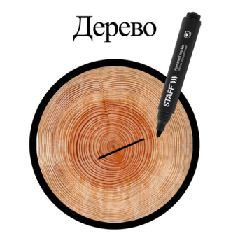 картинка Маркер перманентный STAFF "Basic Budget PM-125", ЧЕРНЫЙ, круглый наконечник 3 мм, 152174 от магазина МОЛТИ