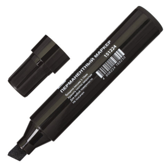 картинка Маркер перманентный BRAUBERG "JUMBO", ЧЕРНЫЙ, ШИРОКАЯ ЛИНИЯ ПИСЬМА, скошенный 3-10мм, 151224 от магазина МОЛТИ
