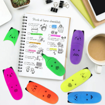 картинка Текстовыделитель мини BRAUBERG KIDS "CUTE CATS NEON", АССОРТИ В ПЛАСТИКОВОЙ БАНКЕ, 1-5 мм, 152433 от магазина МОЛТИ