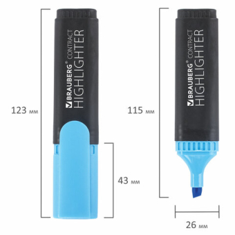 картинка Текстовыделитель BRAUBERG "Contract", ГОЛУБОЙ, линия 1-5 мм, 150391 от магазина МОЛТИ