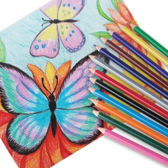 картинка Карандаши цветные ПИФАГОР "ЖИРАФ", 18 цветов, пластиковые, классические заточенные, 181251 от магазина МОЛТИ