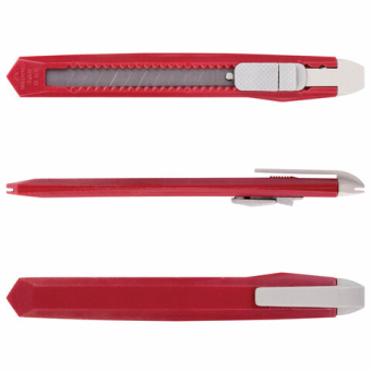 картинка Нож канцелярский 9 мм STAFF "Basic Economy", фиксатор, клип, корпус ассорти, 237080 от магазина МОЛТИ