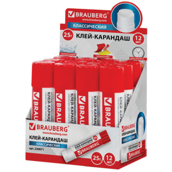 картинка Клей-карандаш BRAUBERG, 25 г, 220871 от магазина МОЛТИ