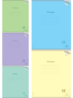 картинка Тетрадь ЛИНИЯ 48л. проз.пласт.обл. plastic cover КЛАССИКА NEW (48-1476) ассорти 5 цветов от магазина МОЛТИ