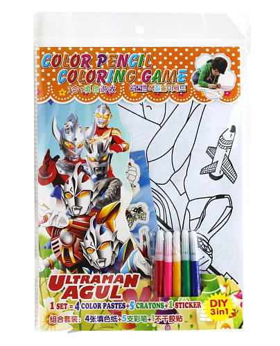 Набор DB-016 раскрасска РОБОТ+фломастеры+наклейки А4 .