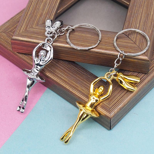 Брелок 270-17 (12) Балерина с пуантами металл 5,5х0,3х2см 