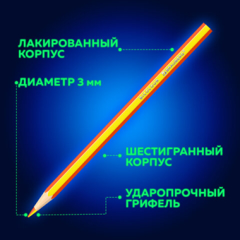 картинка Карандаши с двухцветным грифелем BRAUBERG BICOLOUR, 12 штук, 24 цвета, шестигранные, грифель 3 мм, натуральное дерево, 181855 от магазина МОЛТИ