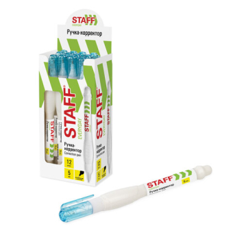 картинка Ручка-корректор STAFF "EVERYDAY", 5 мл, металлический наконечник, круглый корпус, 227567 от магазина МОЛТИ