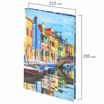 картинка Блокнот БОЛЬШОЙ ФОРМАТ 205х290 мм А4, 80 л., твердый, клетка, STAFF, "Венеция", 111597 от магазина МОЛТИ