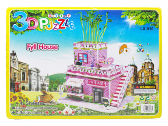 картинка Пазл 3D LX 910 объемный  розовый Дом 28*21 от магазина МОЛТИ