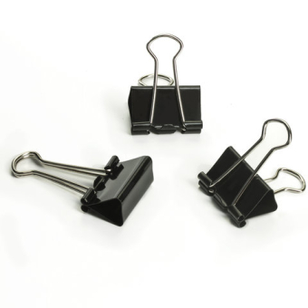 картинка Зажимы для бумаг ОФИСМАГ, КОМПЛЕКТ 12 шт., 25 мм, на 100 листов, черные, картонная коробка, 225155 от магазина МОЛТИ