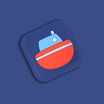 картинка Стопер 250822-23 детский Кораблик декоративный клеющий 4х4 см. от магазина МОЛТИ