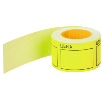 картинка Ценник большой "Цена" 50х40 мм желтый, самоклеящийся, КОМПЛЕКТ 5 рулонов по 200 шт., BRAUBERG, 112358 от магазина МОЛТИ