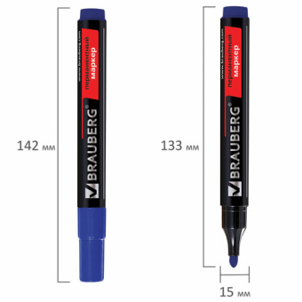 картинка Маркер перманентный BRAUBERG "Contract", СИНИЙ, круглый наконечник, 3 мм, 150466 от магазина МОЛТИ