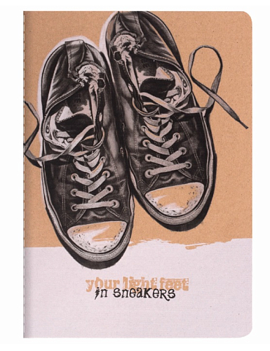 Тетрадь A5 (147х210мм) 40л сшивка клетка КРАФТ, 70г/м, SNEAKERS, BRAUBERG, 403759