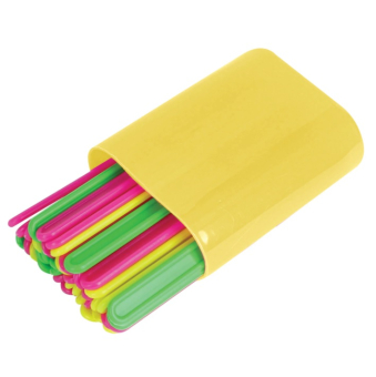 картинка Счетные палочки неоновые 50 штук в пластиковом пенале, ассорти, ЮНЛАНДИЯ, 106284 от магазина МОЛТИ