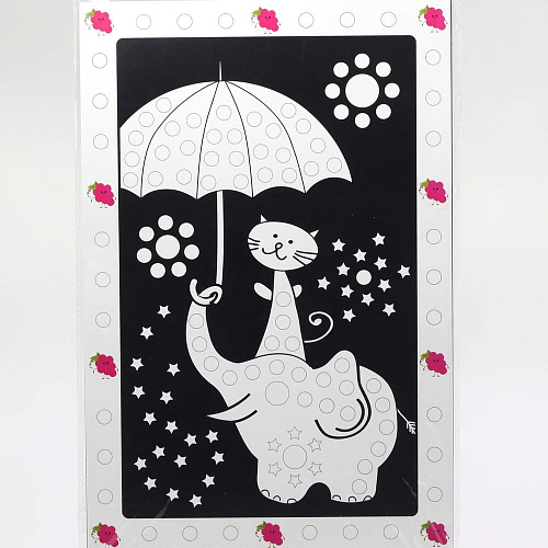 Раскраска-аппликация TF S наклейками  2 шт. Слон  21*30