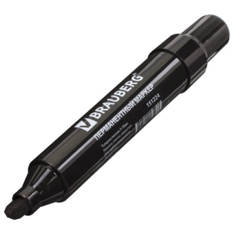 картинка Маркер перманентный BRAUBERG "JUMBO", ЧЕРНЫЙ, ШИРОКАЯ ЛИНИЯ ПИСЬМА, скошенный 3-10мм, 151224 от магазина МОЛТИ