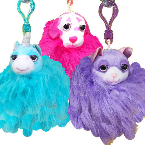 Брелок 13-15  мягкая игрушка Звери мех 10х6х6см