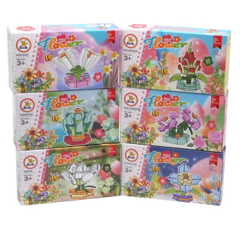 картинка Конструктор SM186B (12) Цветы (Клумба) РС30+ 6+ 7х3х12см пластик от магазина МОЛТИ