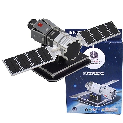 Пазл 3D 1689-K бумажный космическая Станция в коробке 14,5х1х11см.PS23 (модель 13,9х4х10см)