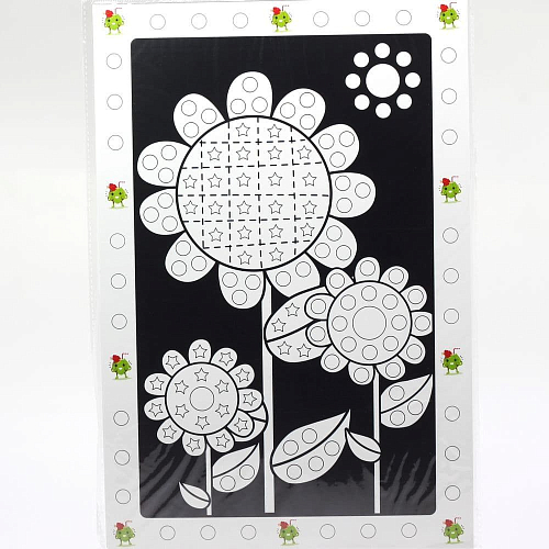 Раскраска-аппликация TF Sc наклейками  2 шт. Цветы  21*30