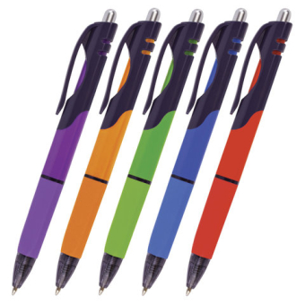 картинка Ручка шариковая автоматическая с грипом BRAUBERG "Supreme", СИНЯЯ, корпус ассорти, узел 0,7 мм, линия письма 0,35 мм, 141545 от магазина МОЛТИ