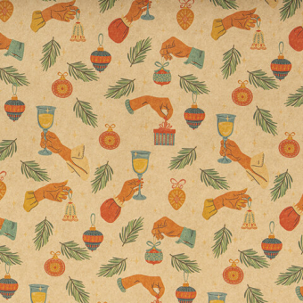 картинка Бумага упаковочная подарочная новогодняя "Christmas Kraft", 70х100 см, 10 дизайнов ассорти, ЗОЛОТАЯ СКАЗКА, 592053 от магазина МОЛТИ