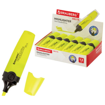 картинка Текстовыделитель BRAUBERG "DELTA", ЖЕЛТЫЙ, линия 1-5 мм, 151719 от магазина МОЛТИ