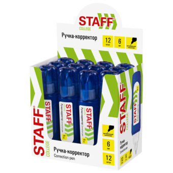 картинка Ручка-корректор STAFF "College", 6 мл, металлический наконечник, плоский корпус, 227569 от магазина МОЛТИ
