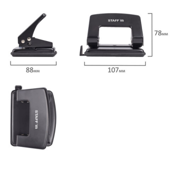 картинка Дырокол металлический средний, до 20 листов, черный, 224649 от магазина МОЛТИ