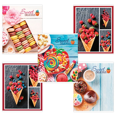 Тетрадь А5 96л. BRAUBERG ЭКО клетка, обложка картон, ВКУСНОСТИ, 403061