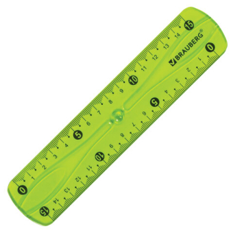 картинка Линейка 15 см гибкая BRAUBERG "FLEX", пластиковая, ассорти, европодвес, 210673 от магазина МОЛТИ