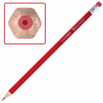 картинка Карандаши цветные стираемые с ластиком BRAUBERG ERASABLE, 12 цветов, шестигранные, грифель 3 мм, натуральное дерево, 181932 от магазина МОЛТИ