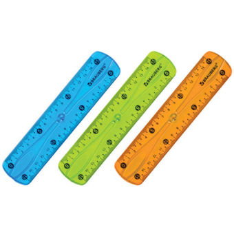 картинка Линейка 15 см гибкая BRAUBERG "FLEX", пластиковая, ассорти, европодвес, 210673 от магазина МОЛТИ